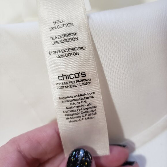 Chico's White Shirt Size 0.5 NWT - Picture 9 of 13